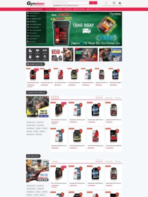 Mẫu website Cửa hàng thực phẩm bổ sung dinh dưỡng thể thao Hiện đại & Năng động - Mẫu Gymshop