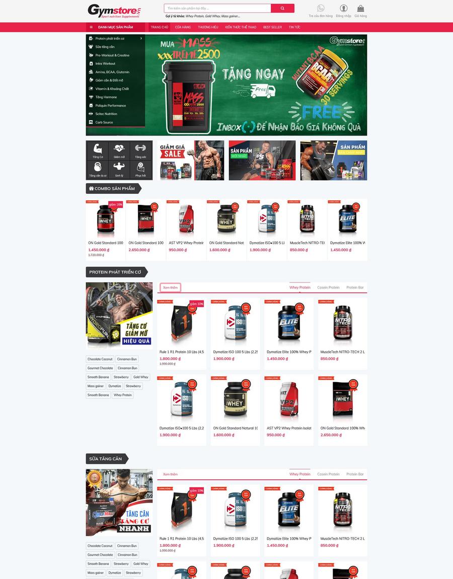 Mẫu website Cửa hàng thực phẩm bổ sung dinh dưỡng thể thao Hiện đại & Năng động - Mẫu Gymshop Mẫu website Cửa hàng thực phẩm bổ sung dinh dưỡng thể thao Hiện đại & Năng động - Mẫu Gymshop