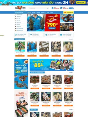 Mẫu website Cửa hàng hải sản tươi sống Năng động, Hiện đại, Chuyên nghiệp - Haisan