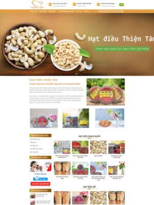 Mẫu website Cửa hàng bán hạt điều Thân thiện, Chuyên nghiệp, Đơn giản - Hatdieu2