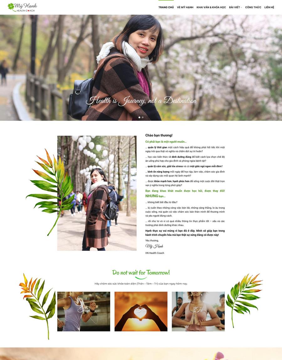 Mẫu website Health Coach Thân thiện & Truyền cảm hứng - Mẫu HealthCoach
