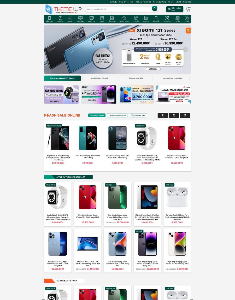 Mẫu website Cửa hàng thiết bị điện tử Hiện đại & Chuyên nghiệp - Hoangha