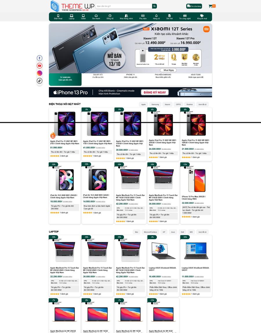 Mẫu website Cửa hàng thiết bị điện tử, di động và phụ kiện Hiện đại & Chuyên nghiệp - HoanghaMobile